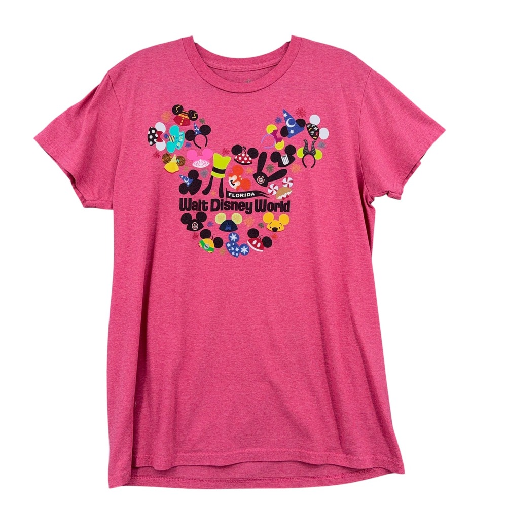 Disney Walt Disney World T-Shirt Women L Cotton Polyester Pink